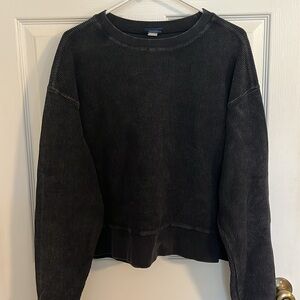 Women's Ribbed Crewneck, Black